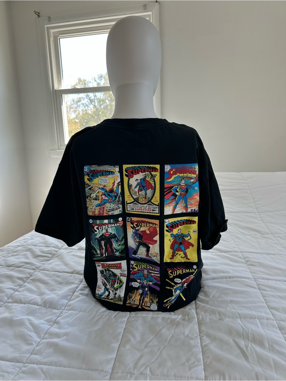 DC Comics Black Superman Comic Panel Graphic Tee - Multicolor